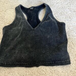 Black Ribbed Tank Top